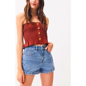 Pac Sun denim blue mom shorts cotton high waisted
